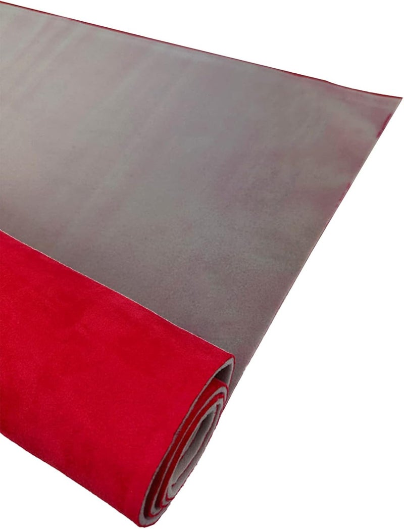 Teemall Red Suede Headliner Fabric with Foam Backing Automotive Roof Upholstery Headliner Fabric Craft Foam Backing for Car Replacement/Repair (60"×54") - Image 4
